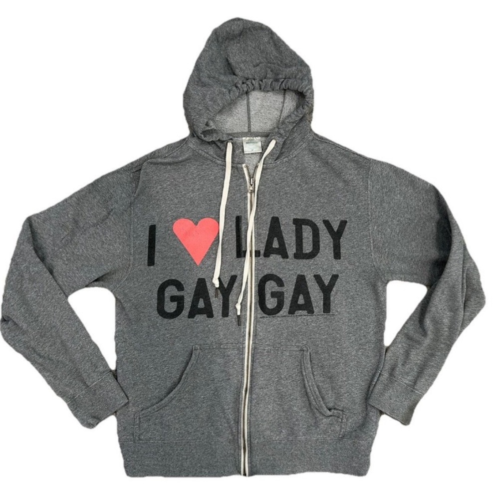 Lady GaGa Official Merchandise from 2009 Gray Hoodie I ♥️ Lady Gay Gay Size L